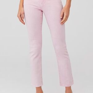 Good American Light Pink Cropped Ankle Jeans